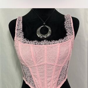 Victoria's Secret Pink Lace Floral Corset